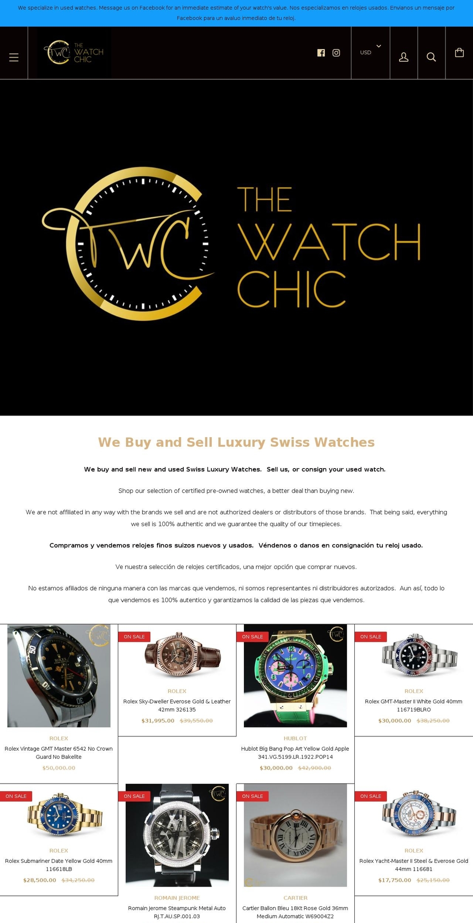 thewatchchic.com shopify website screenshot
