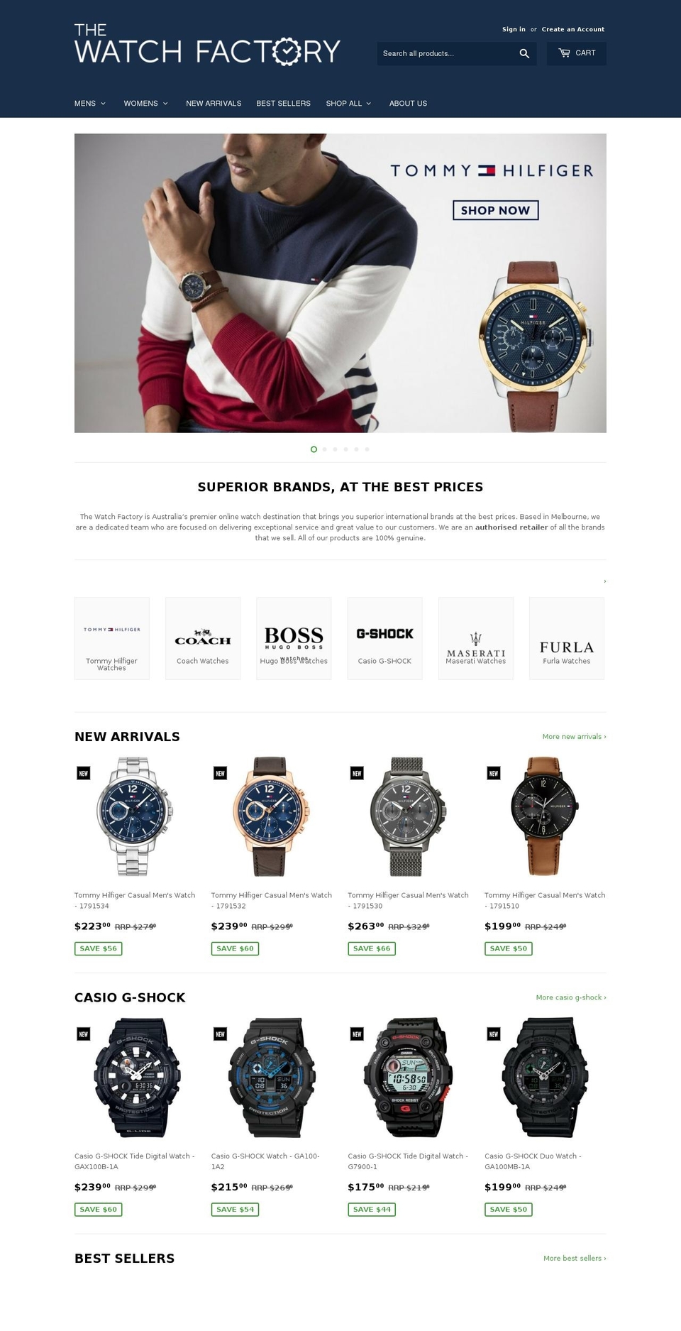 thewatchfactory.com.au shopify website screenshot