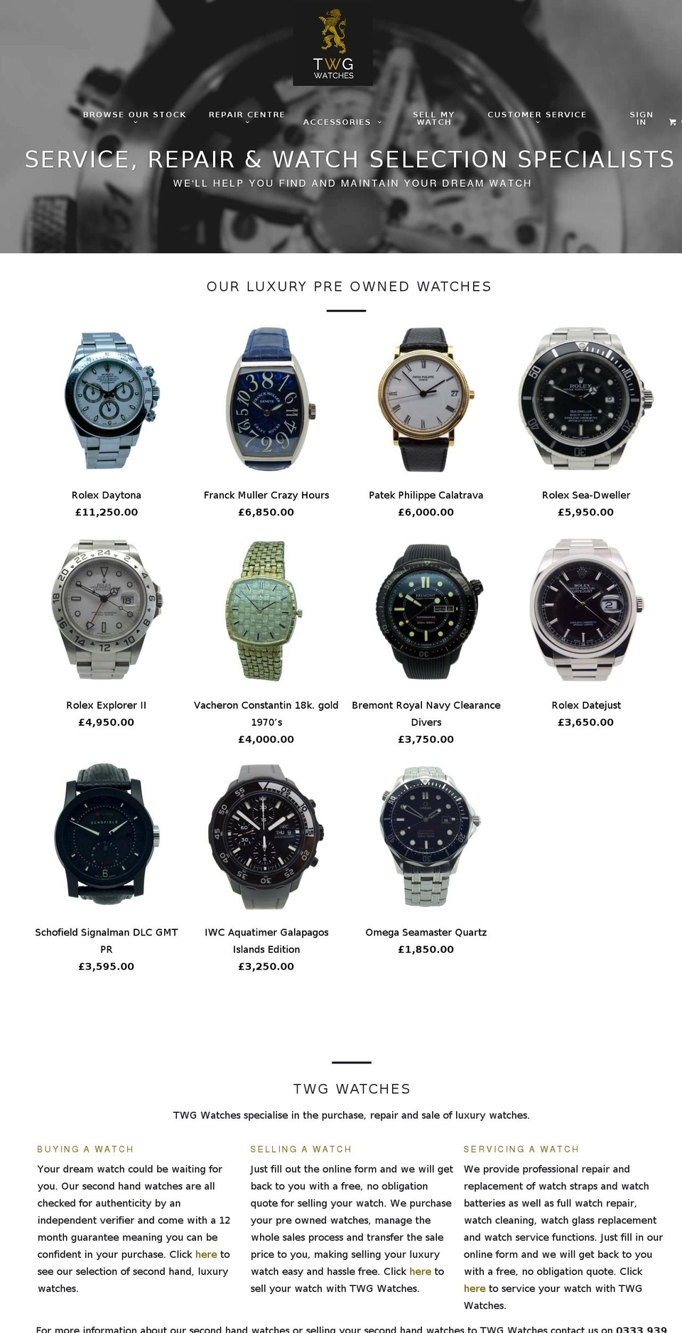 thewatchgeek.co.uk shopify website screenshot