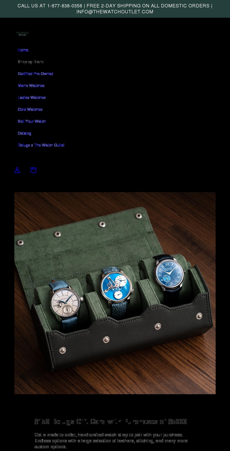 thewatchoutlet.com shopify website screenshot
