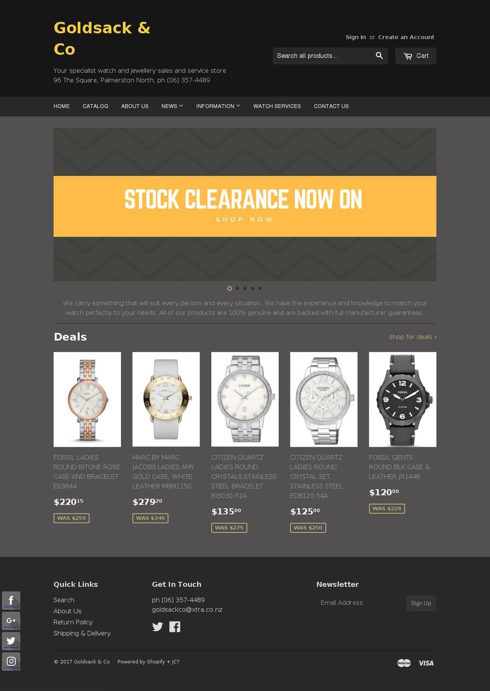 thewatchshop.co.nz shopify website screenshot