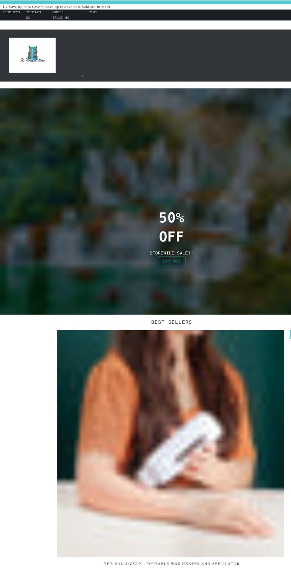 thewaterfallroom.com shopify website screenshot