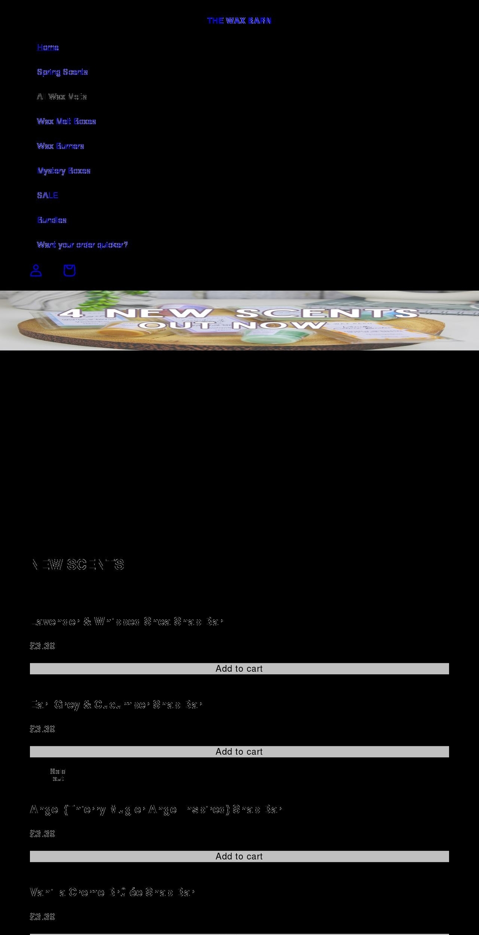 thewaxbarn.com shopify website screenshot