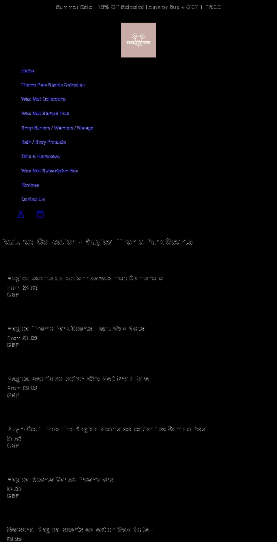thewaxmouse.co.uk shopify website screenshot