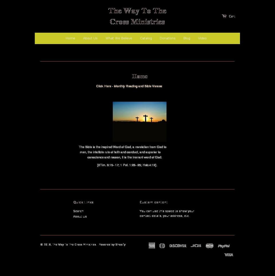 thewaytothecrossministries.org shopify website screenshot