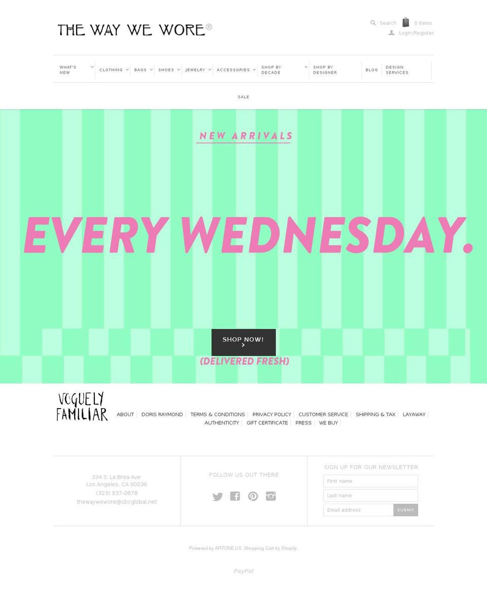 thewaywewore.biz shopify website screenshot