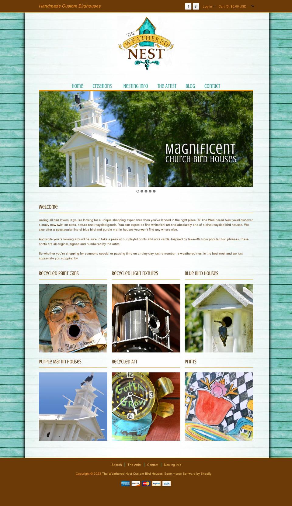 theweatherednest.net shopify website screenshot