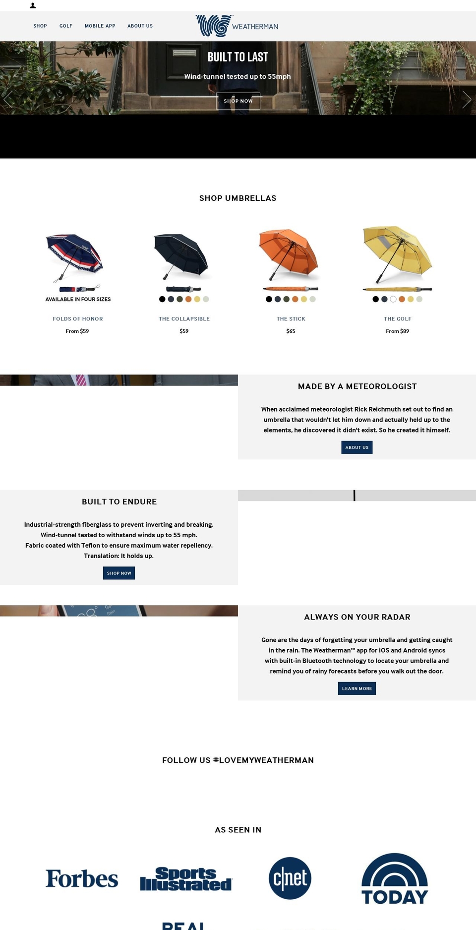 August 2018 Shopify theme site example theweathermanumbrella.com