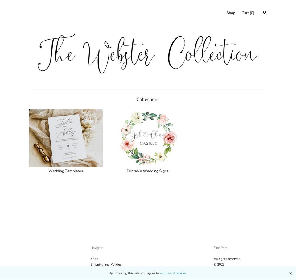 thewebstercollection.com — Shopify storefront screenshot