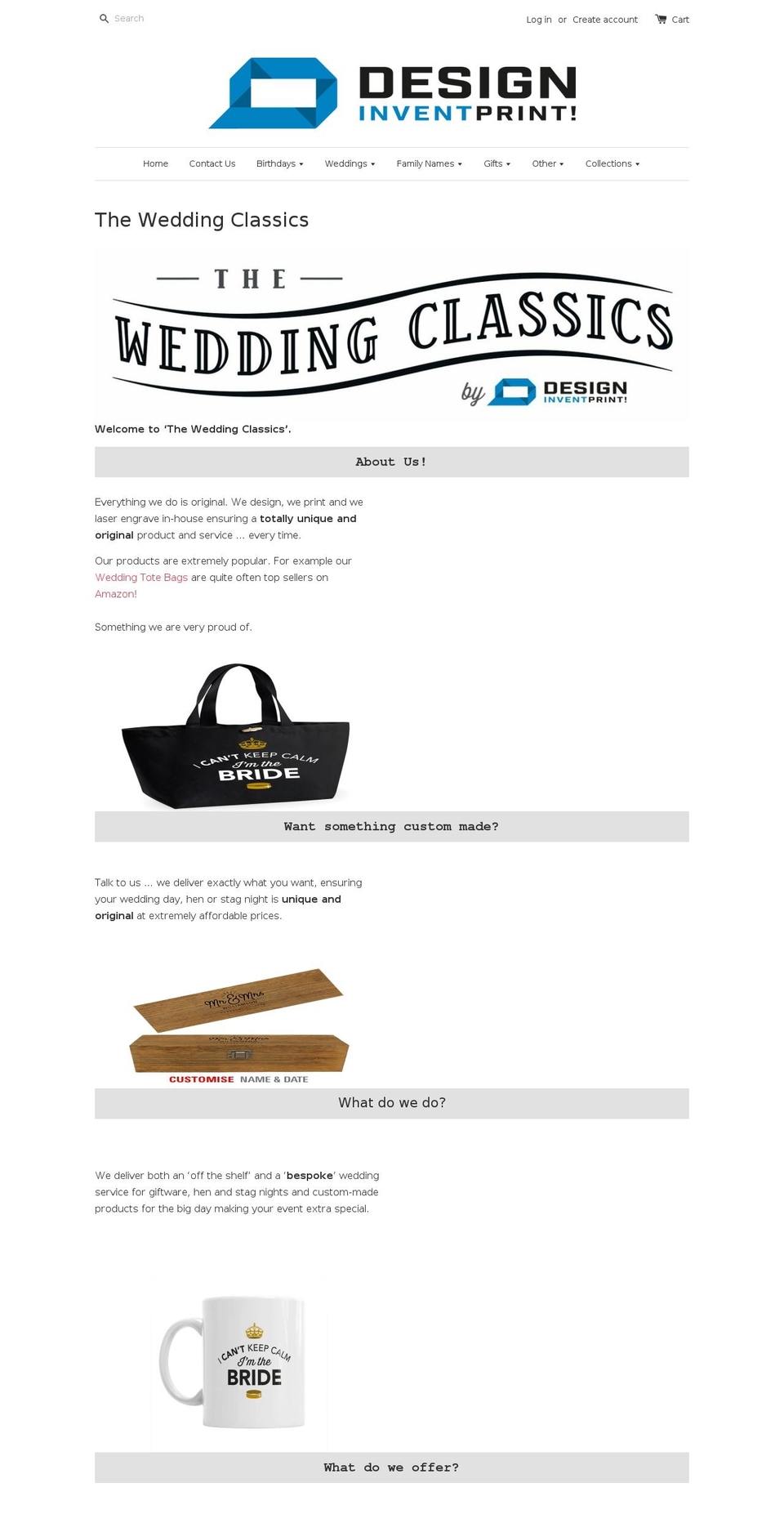 theweddingclassics.com shopify website screenshot