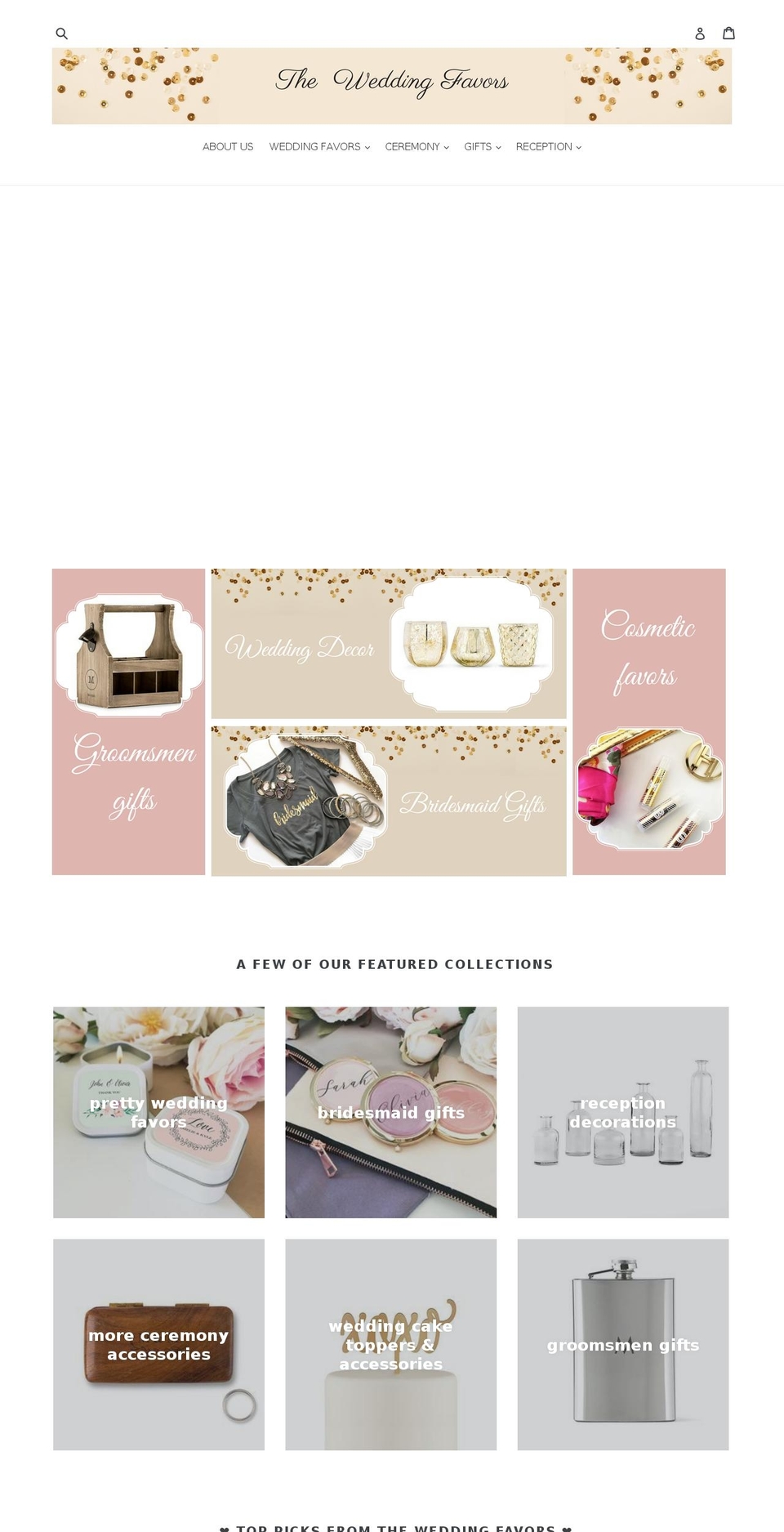 theweddingfavors.com — Shopify storefront screenshot