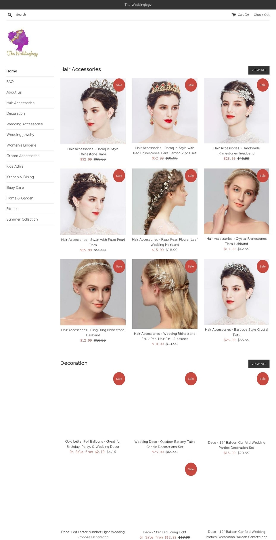 theweddinglogy.com — Shopify storefront screenshot