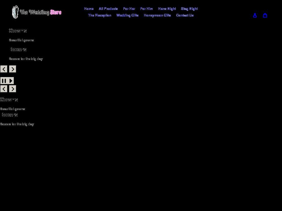 theweddingstore.co.za shopify website screenshot