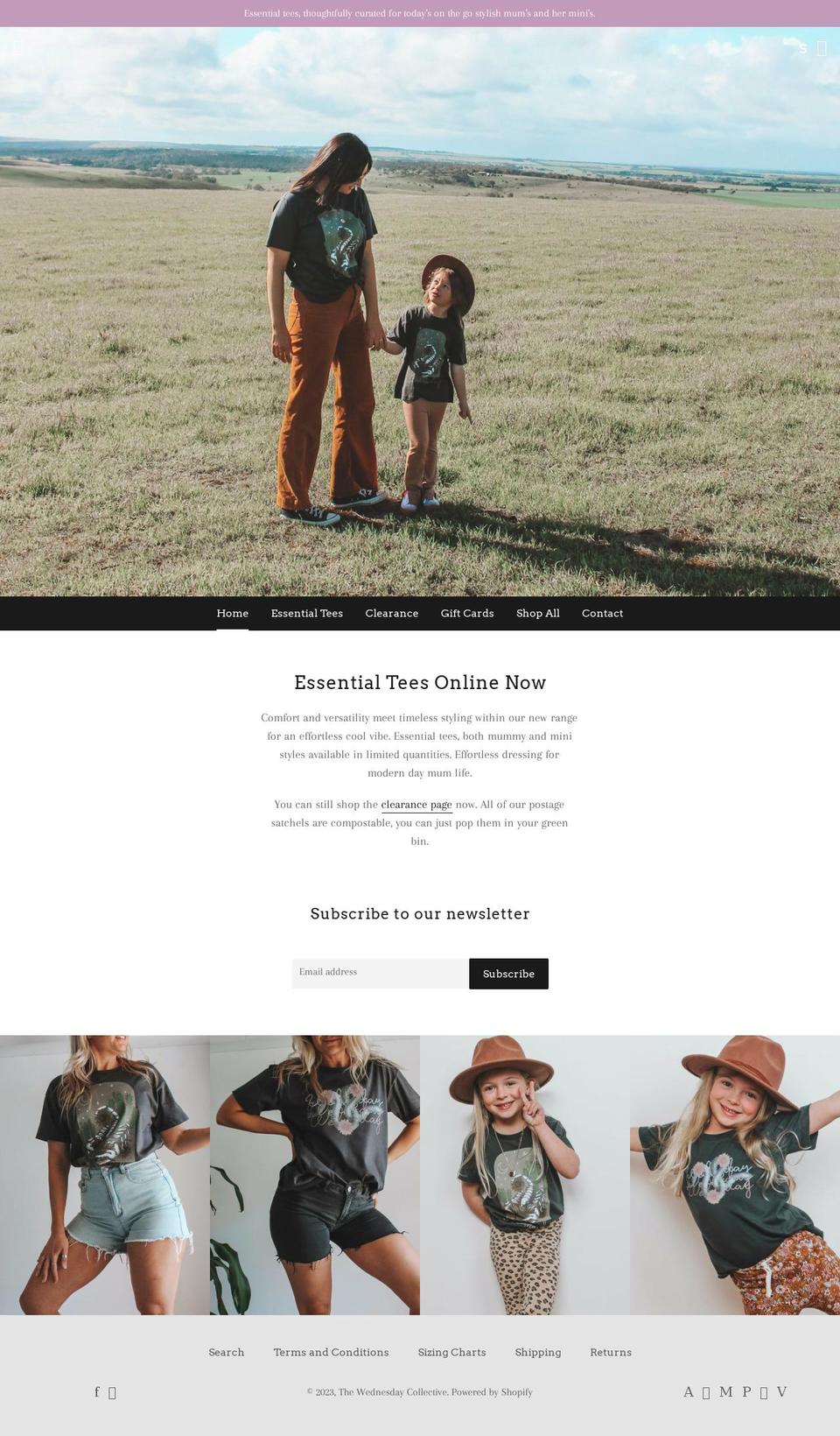 thewednesdayco.com.au shopify website screenshot