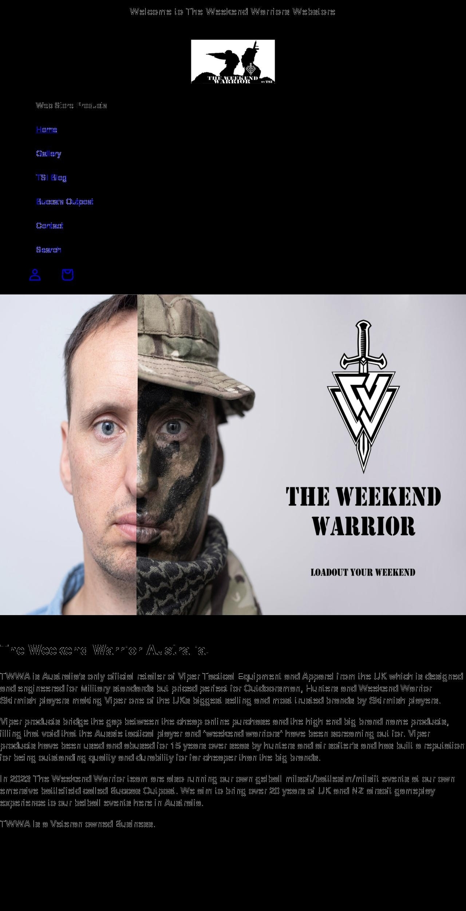 theweekendwarrior.com.au shopify website screenshot