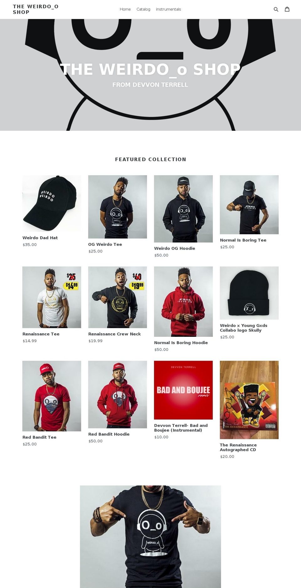 theweirdoshop.com shopify website screenshot