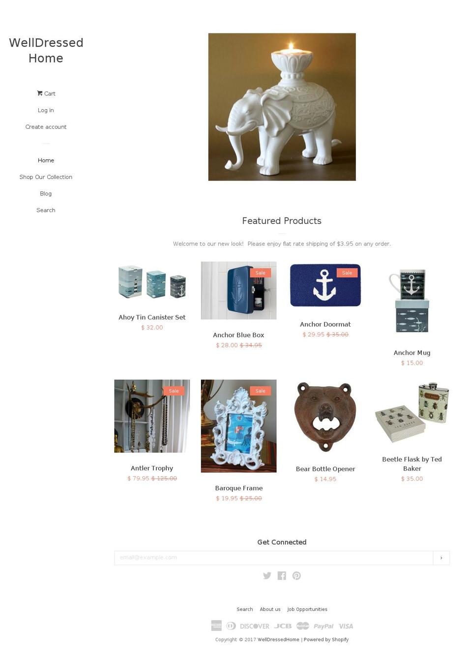 thewelldressedhome.com shopify website screenshot