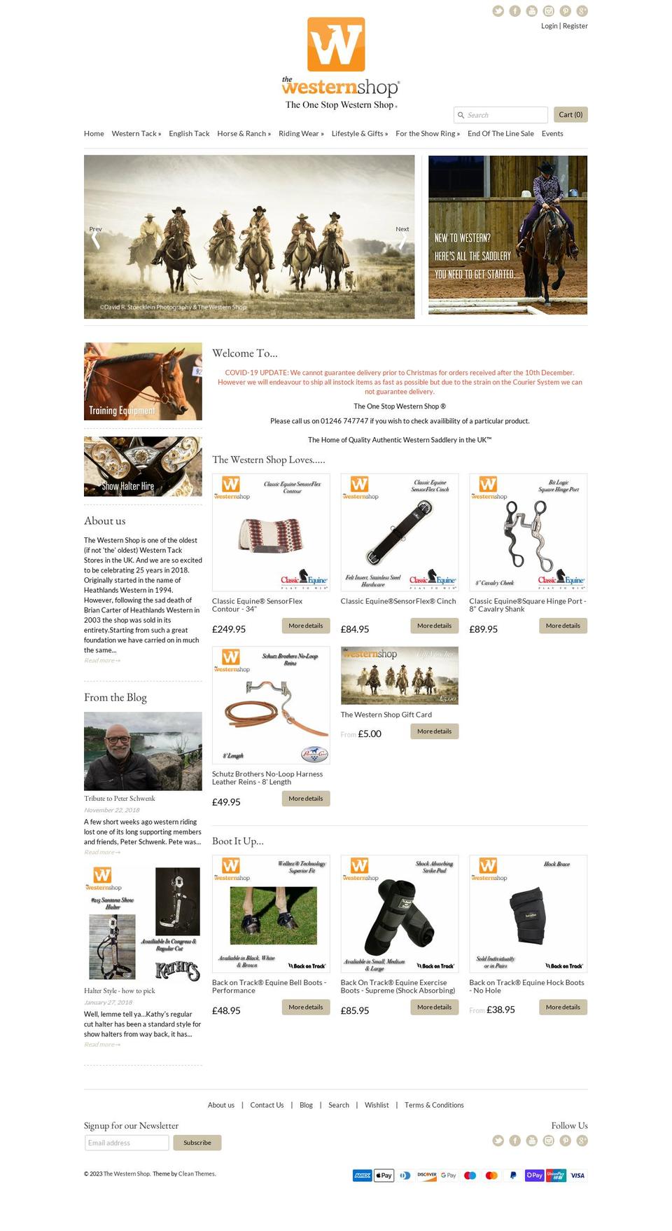 thewesternshop.uk shopify website screenshot