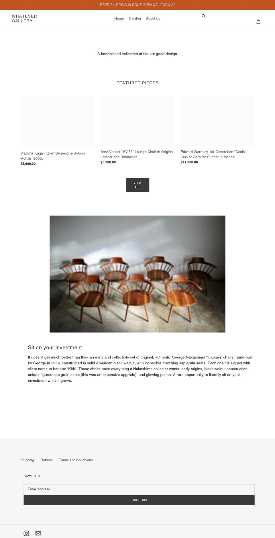 thewhatevergallery.com shopify website screenshot