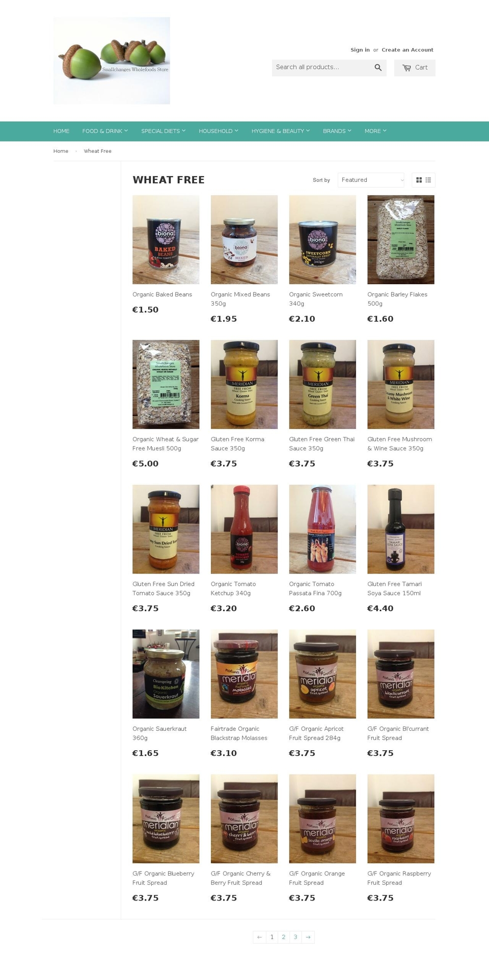thewheatfreeshop.com shopify website screenshot