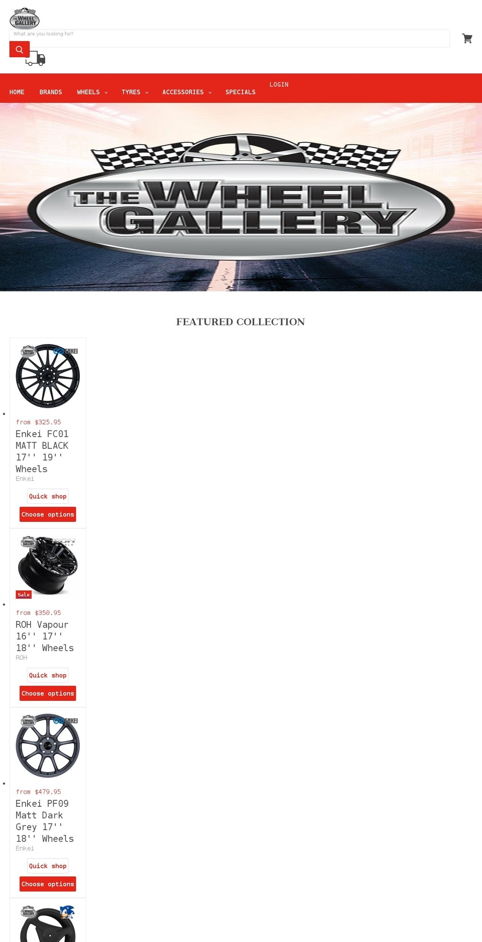 thewheelgallery.com.au shopify website screenshot