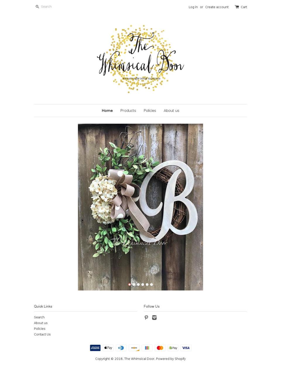 thewhimsicaldoor.com — Shopify storefront screenshot