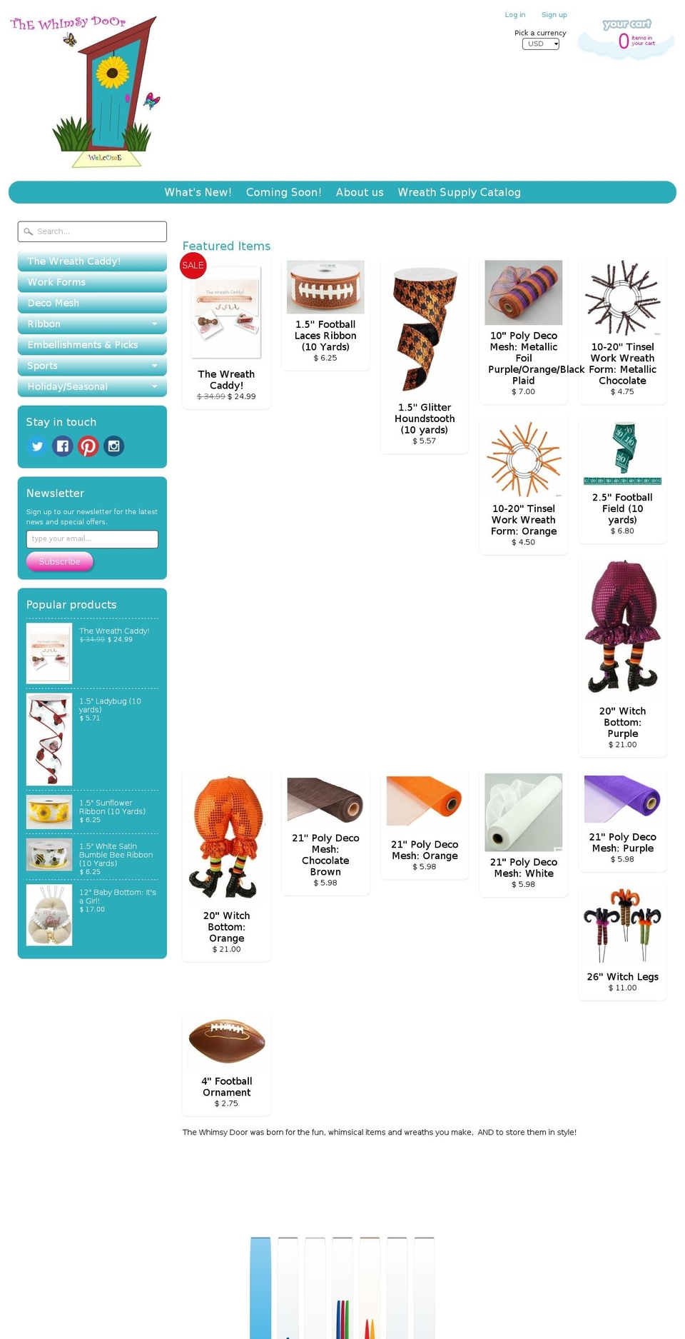 thewhimsydoor.com shopify website screenshot
