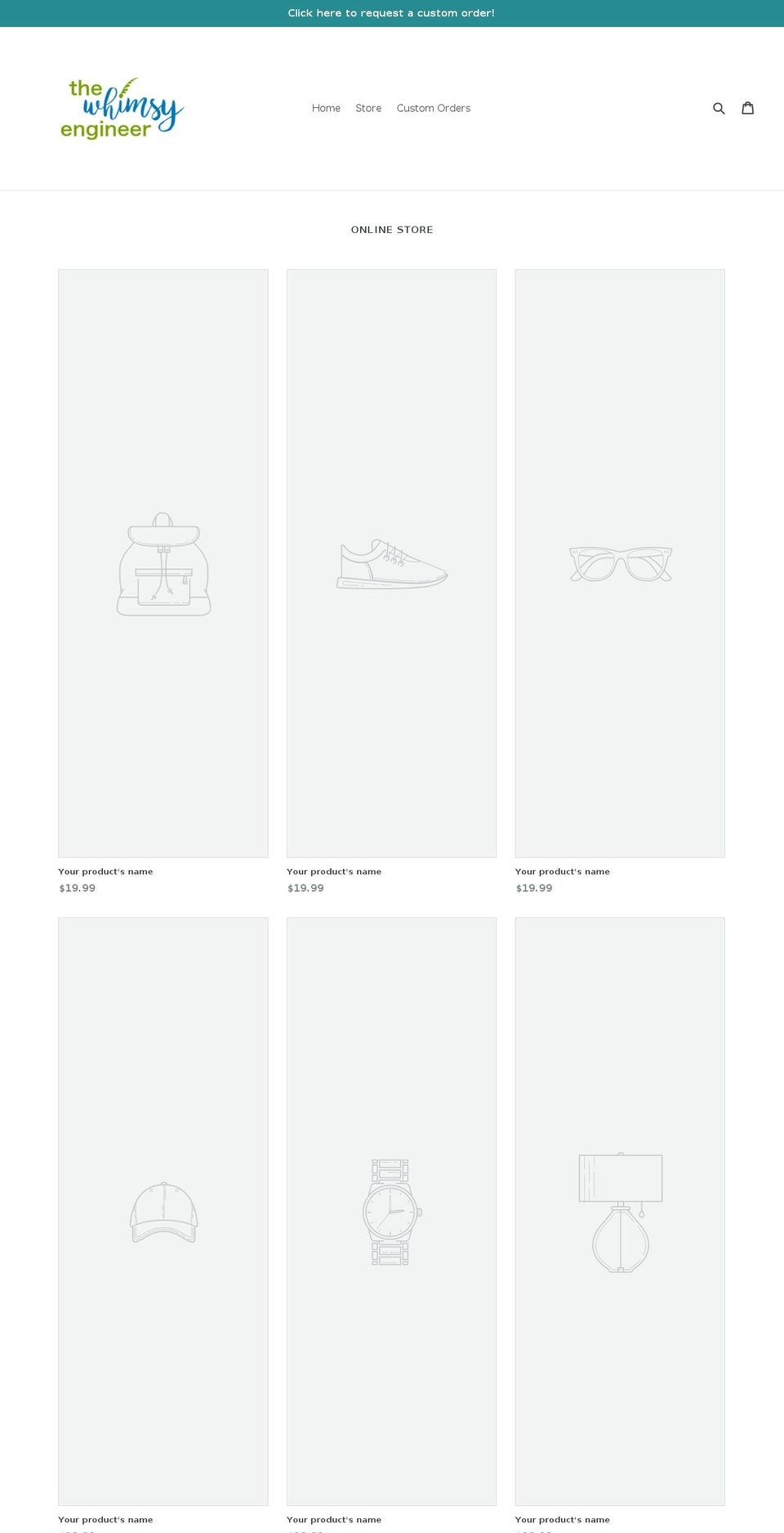 thewhimsyengineer.com — Shopify storefront screenshot
