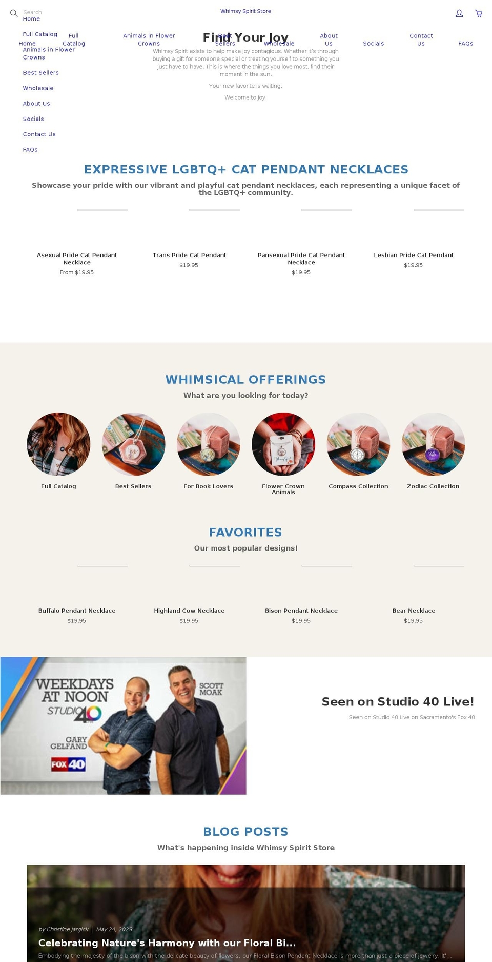 thewhimsyspirit.com shopify website screenshot