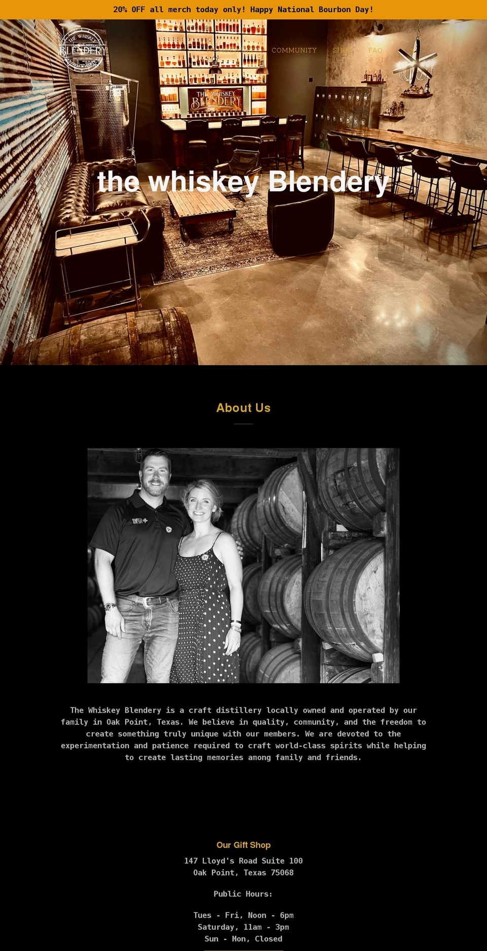 thewhiskeyblendery.com shopify website screenshot