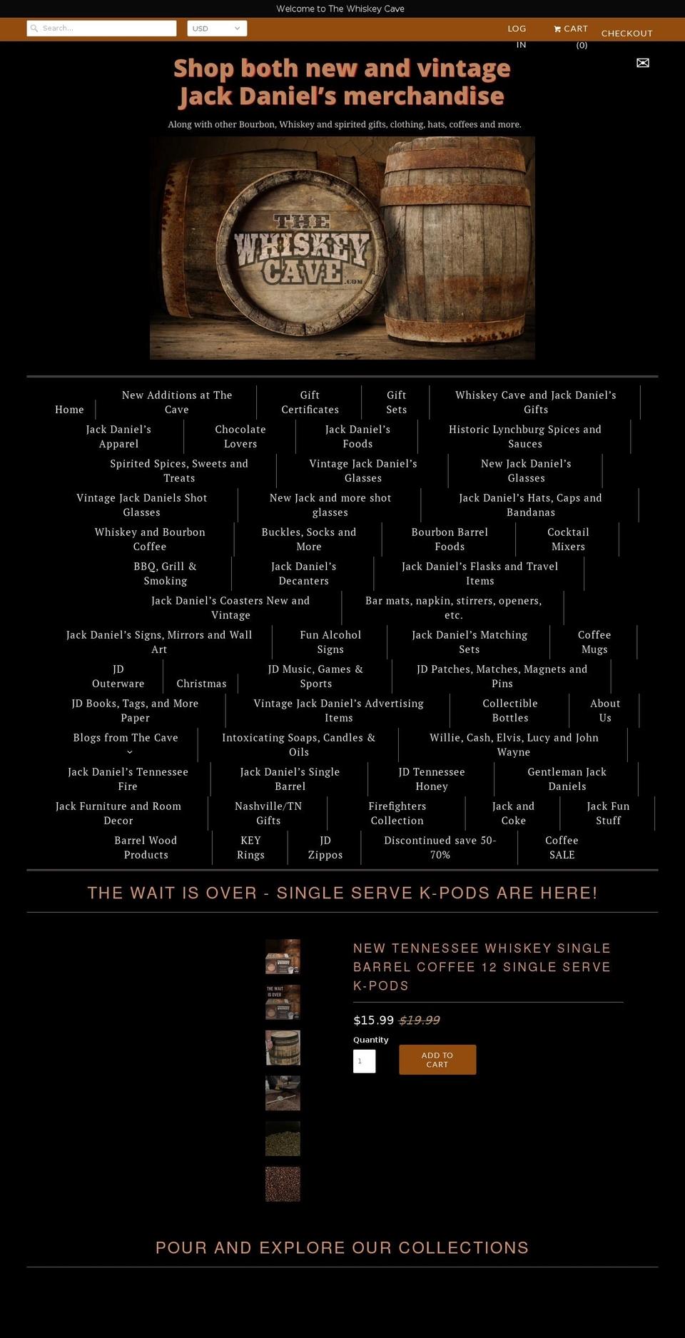 thewhiskeycave.com — Shopify storefront screenshot