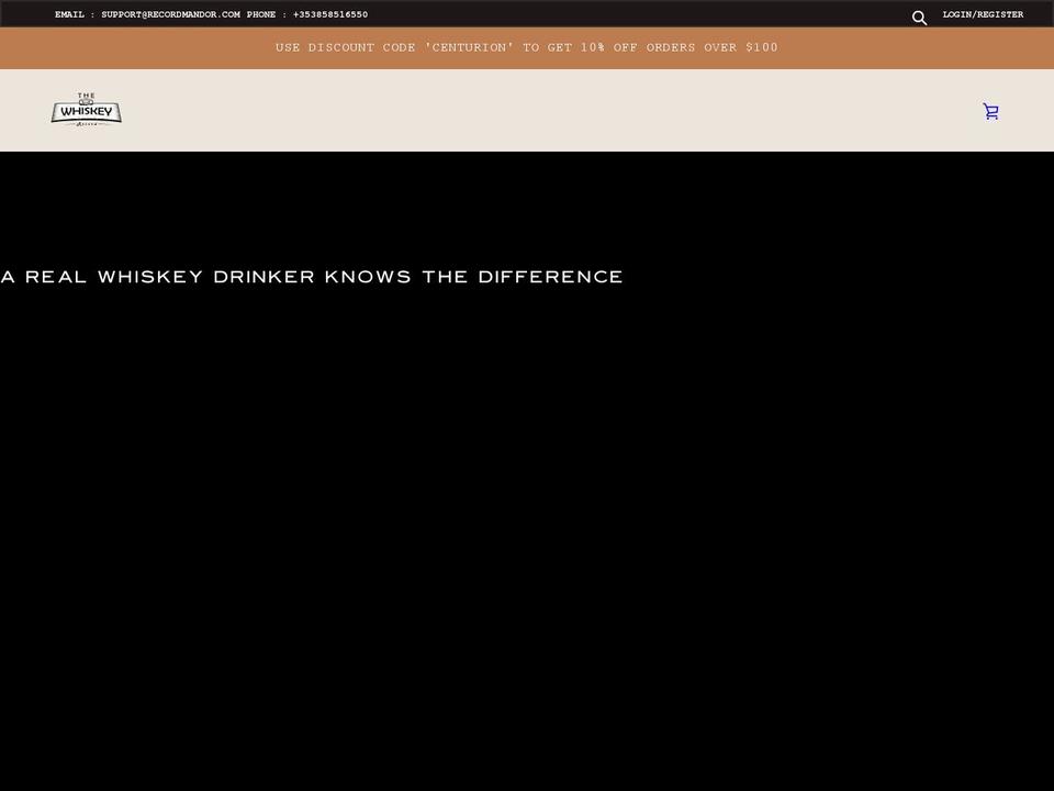 thewhiskeyrecord.com shopify website screenshot