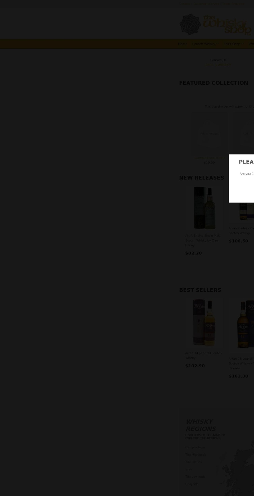 thewhiskyshop.net.nz shopify website screenshot