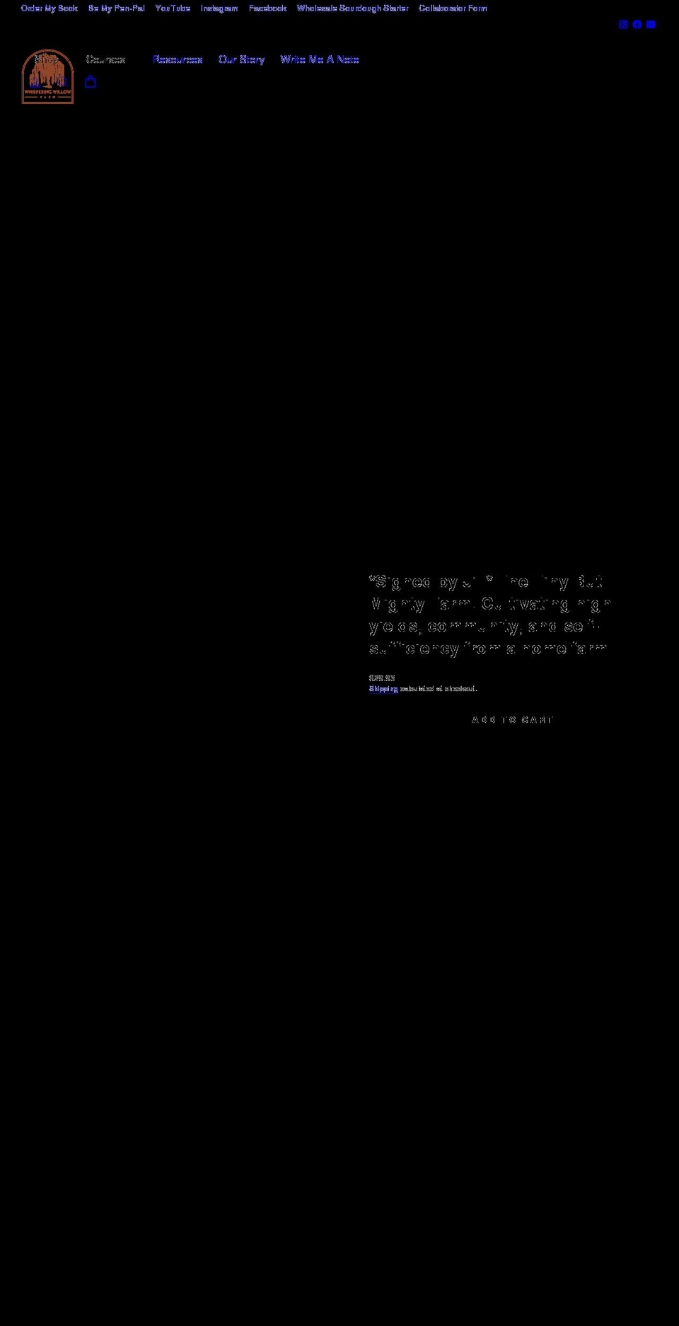 thewhisperingwillowfarm.com shopify website screenshot