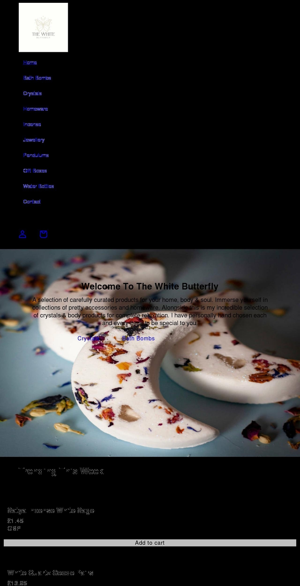 thewhitebutterfly.co.uk shopify website screenshot