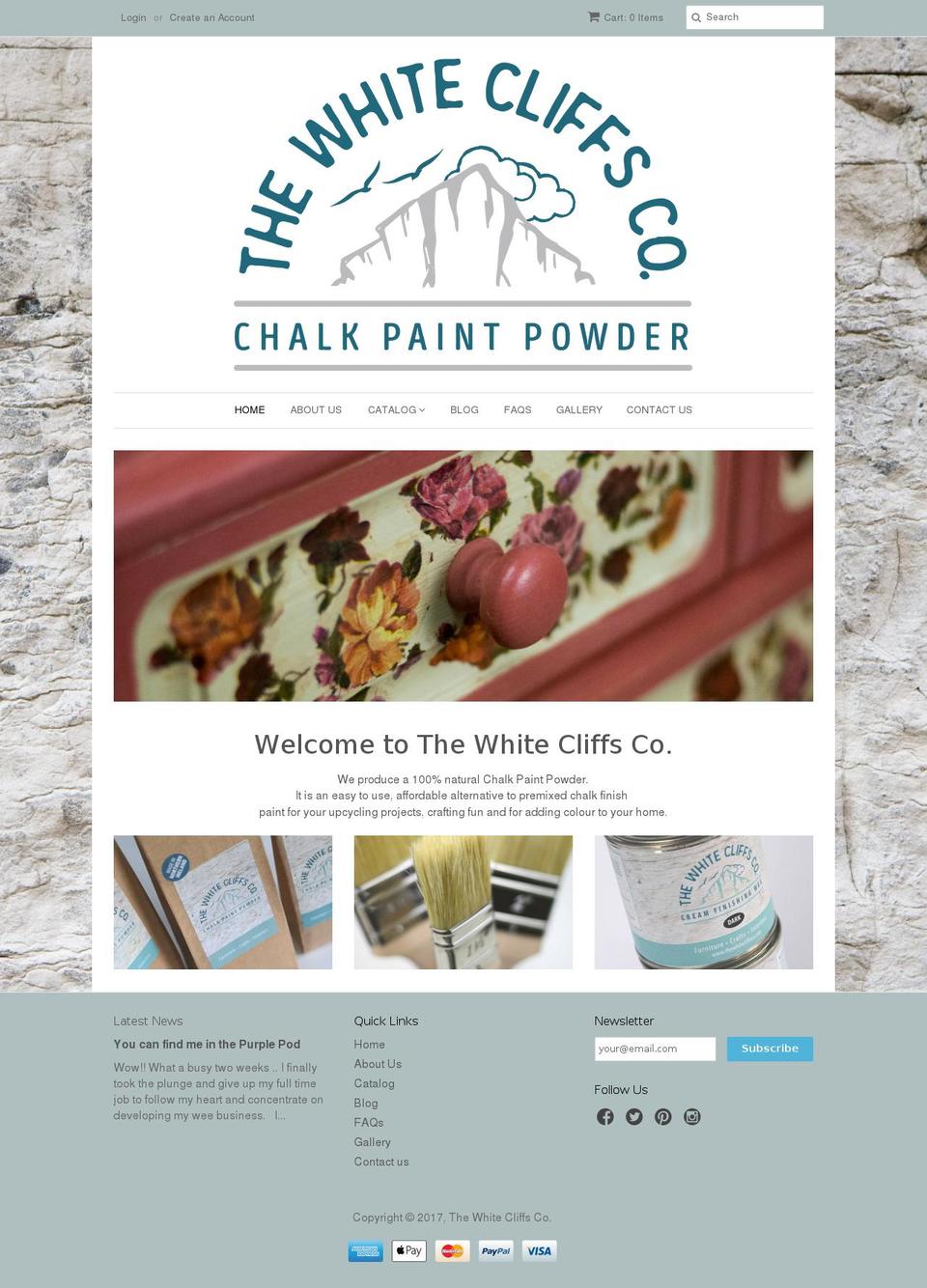 thewhitecliffco.com shopify website screenshot