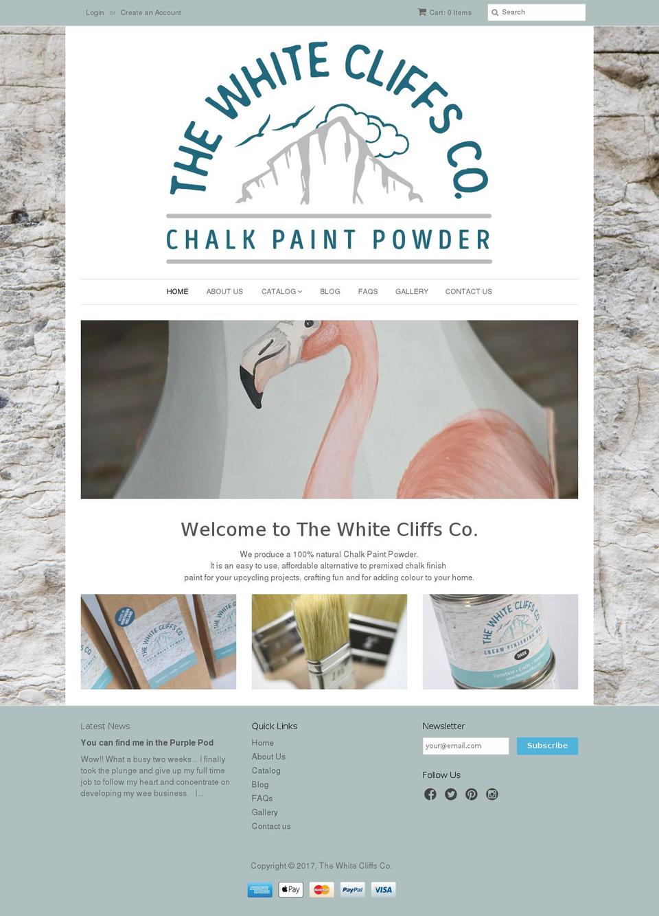 thewhitecliffsco.com shopify website screenshot