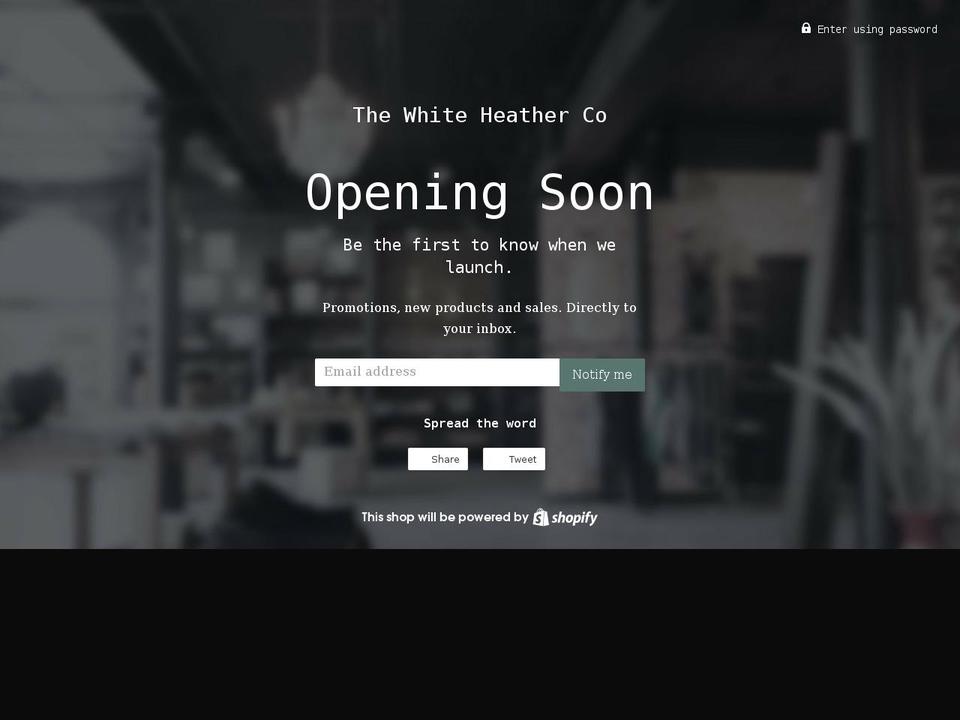 thewhiteheathercompany.com shopify website screenshot