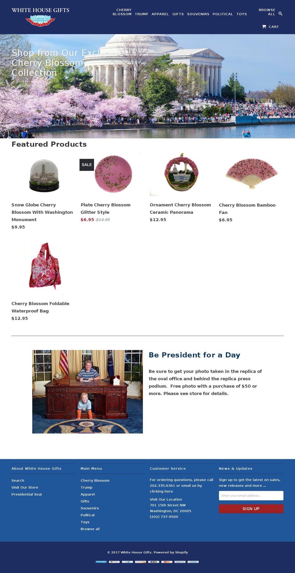 thewhitehousegifts.org shopify website screenshot