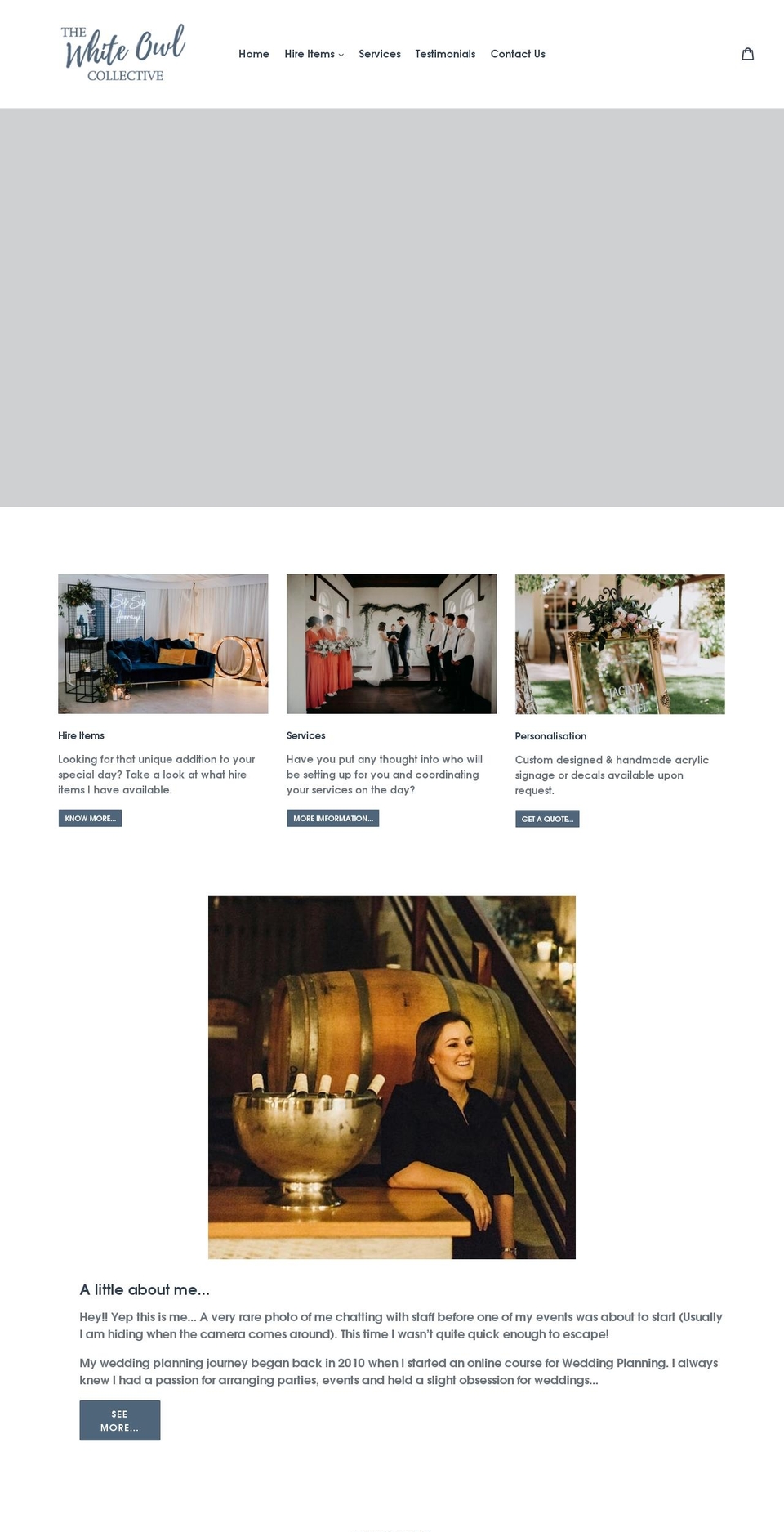thewhiteowlcollective.com.au shopify website screenshot