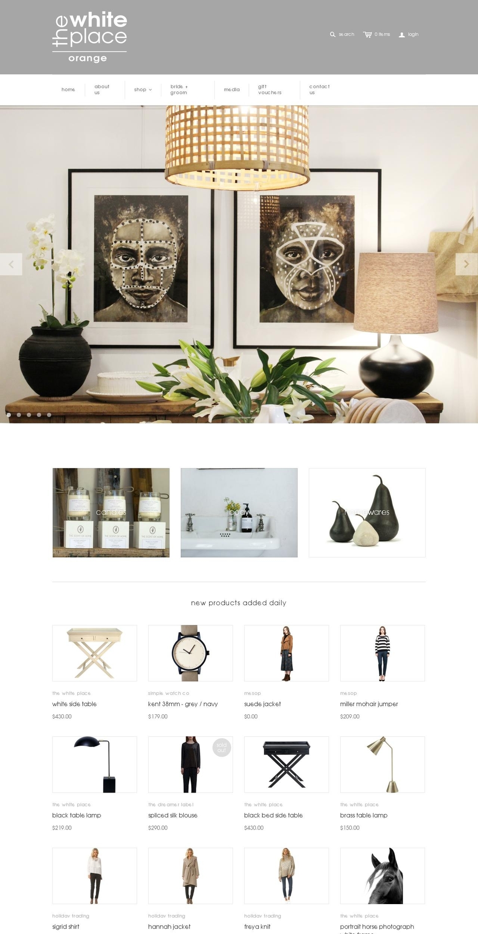 thewhiteplace.com.au shopify website screenshot