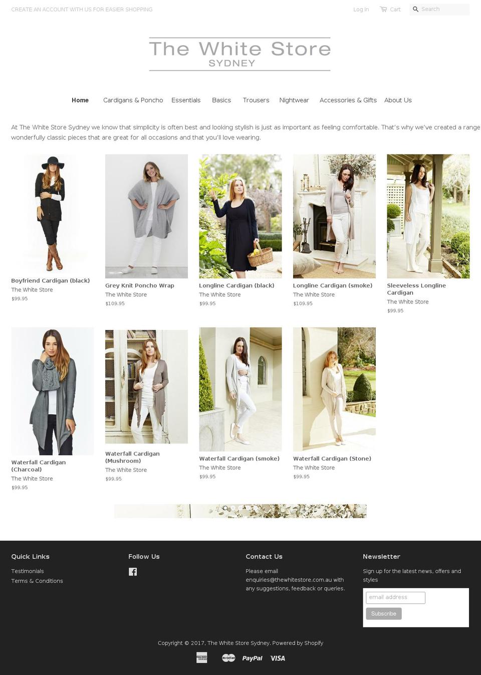 thewhitestore.com.au shopify website screenshot