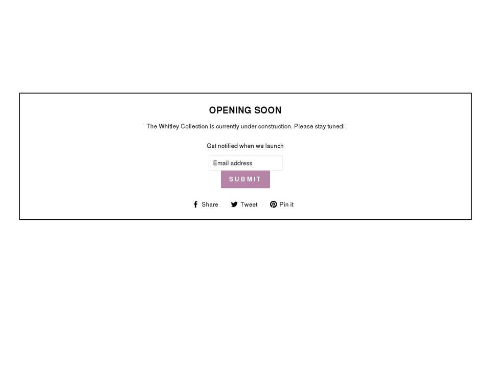 thewhitleycollection.com shopify website screenshot
