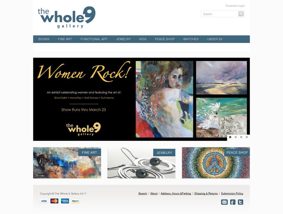thewhole9gallery.com shopify website screenshot