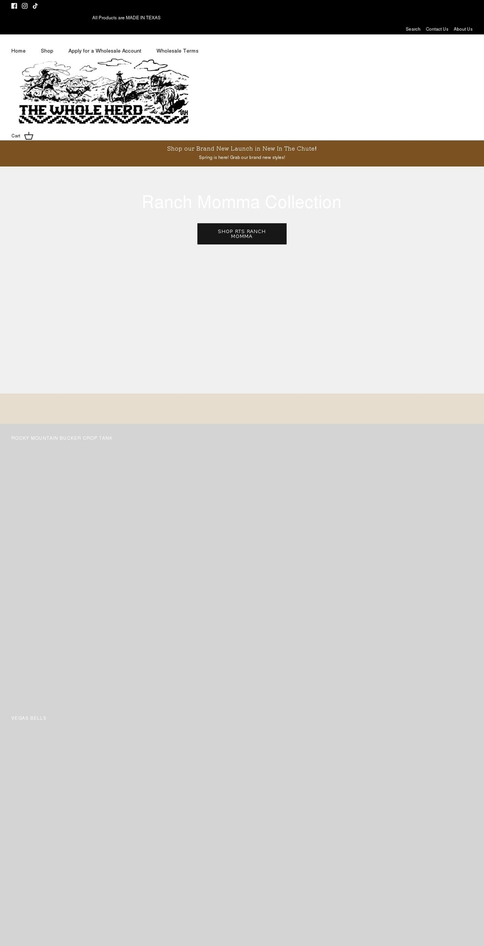 thewholeherdwholesale.com shopify website screenshot