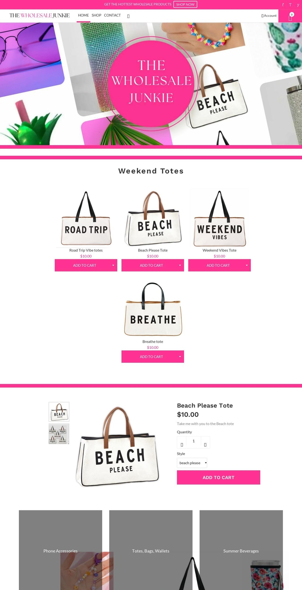 Konversion Shopify theme site example thewholesalejunkie.com