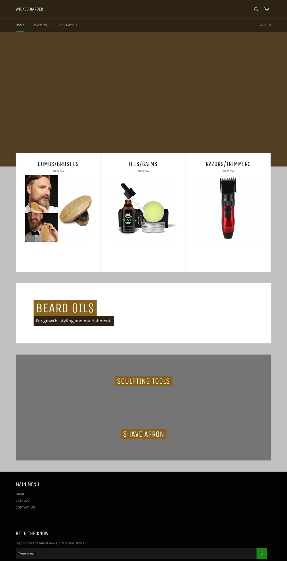 DropShipForSale Shopify theme site example thewickedbarber.com