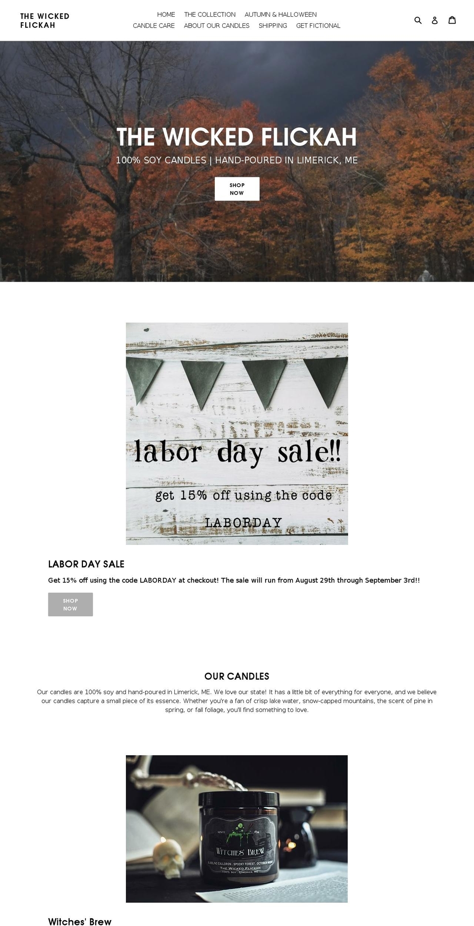 thewickedflickah.com — Shopify storefront screenshot