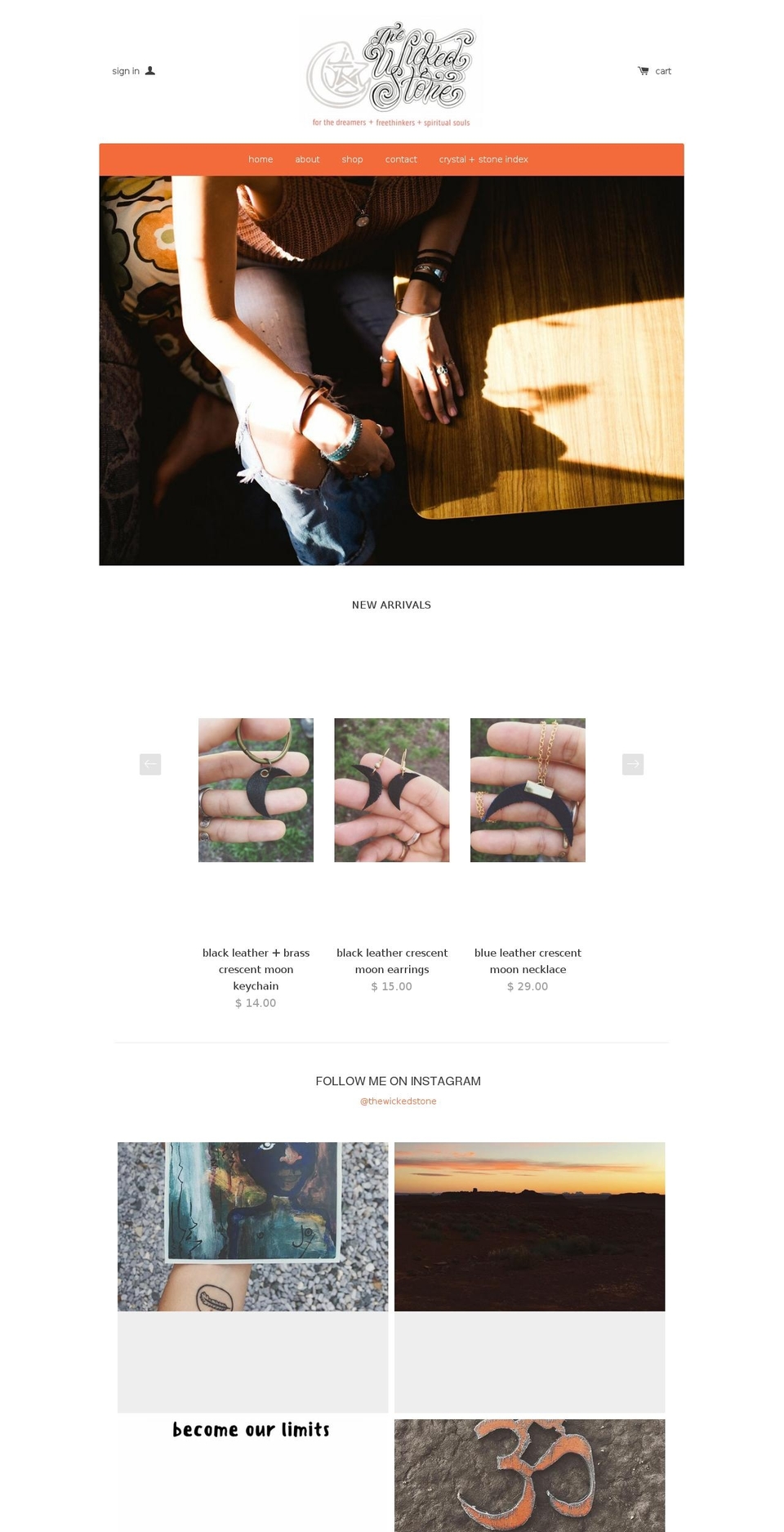 thewickedstone.com shopify website screenshot