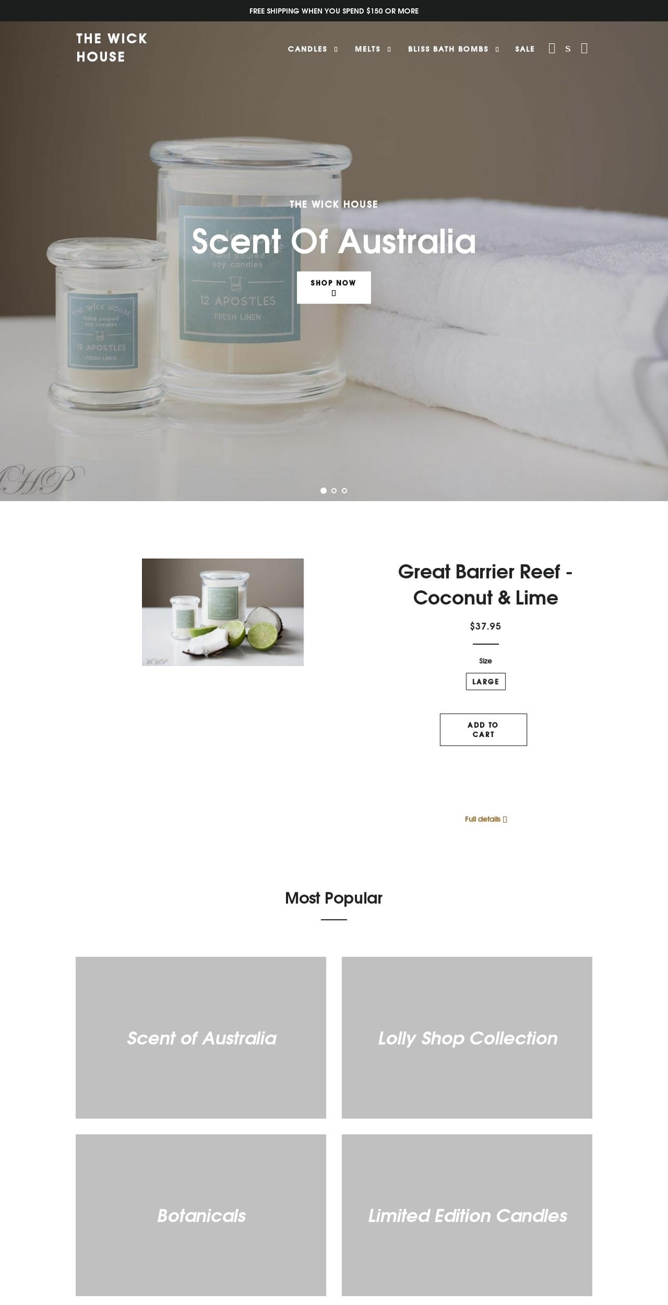 thewickhouseaustralia.com shopify website screenshot